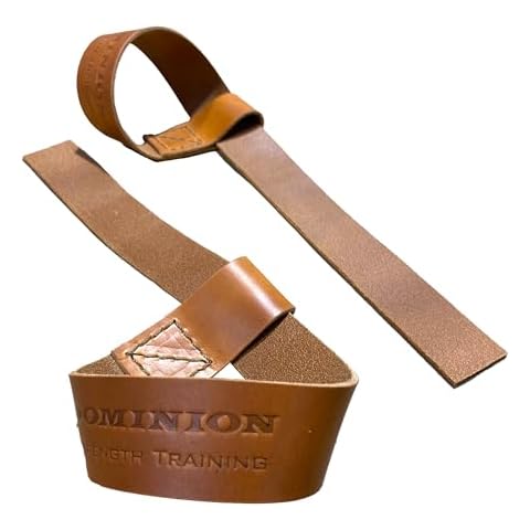 Dominion Strength Training Closed Loop Lifting Straps, Premium Top Grain Vegetable Tanned Leather - Ultimate Grip Assistance for Heavy Pulls and Weightlifting Cover