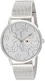 Tommy Hilfiger Analog Quarzuhr für Damen mit Silbernes Edelstahl-Mesh-Gliederarmband - 1782365
