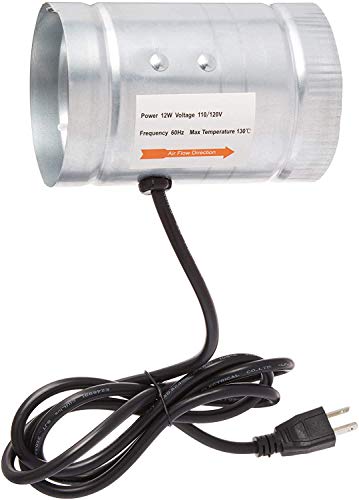 Ipower 4 Inch 100 Cfm Booster Fan Inline Duct Vent Blower For Hvac Exhaust And Intake 5.5' Grounded Power Cord, Low Noise, Silver #TOP1