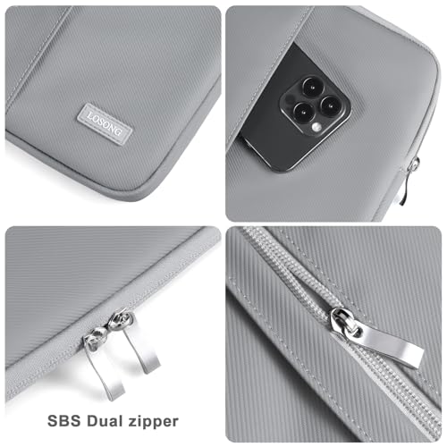 Image of PU Leather Portable Monitor Case 15.6 Inch, Protective Carrying Sleeve for Most 15.6 in Monitors,Water Resistant Portable Computer Laptop Display Bag with Accessory Pocket,Size-15.3 inchx9.8 inch Gray