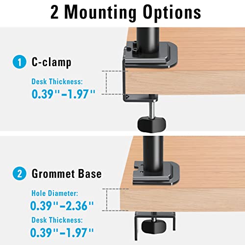 Mountup Single Laptop Tray Desk Mount For 13-17 Inch Laptop Notebook, Fully Adjustable Laptop Arm, Full Motion Laptop Stand, Holds Up To 17.6Lbs, With Clamp/Grommet Mounting, Mu4001 #TOP4