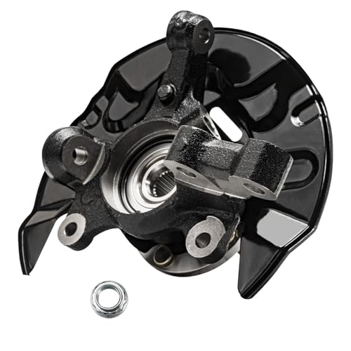 Image of Detroit Axle - Front Steering Knuckle & Wheel Bearing Hub for 2003-2008 Toyota Corolla, Steering Knuckle & Wheel Hub Bearing 2004 2005 2006 2007 Replacement