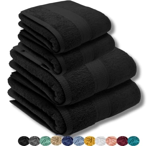 LEBENGOOD-Juego de Toallas Baño, Algodón Premium, 550gsm, 2 de Lavabo, 2 de Ducha, Extra Suaves, Absorbentes y...