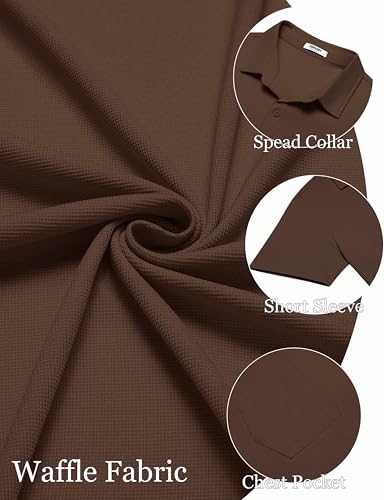 COOFANDY Men's Short Sleeve Button Down Shirt Casual Summer Beach Shirt Waffle Knit Shirts Wrinkle Free Untucked Shirt4