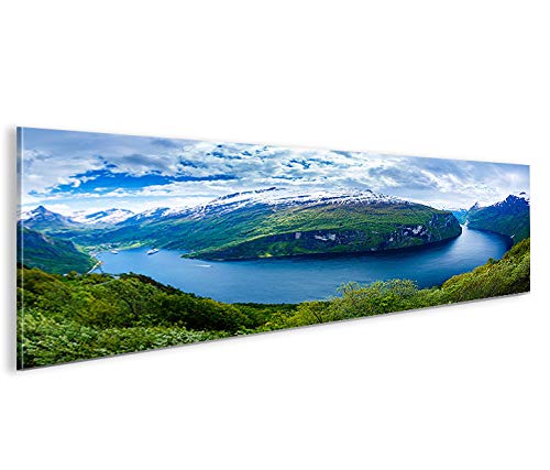 De Imágenes sobre lienzo fjorde V2 Noruega panorámico XXL Póster Lienzo Cuadro de decoración salón Marca Islandburner