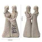 INLOMEM Friendship Gifts for Best Friends Women - Resin Sister Figurines Best Friend Sister Birthday Gift Ideas Unique Gifts for Sisters from Sister - Hand-Painted Figure (Granite) - Image 5