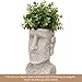 Bits and Pieces - Easter Island Head Statue Planter - Large Garden Decorations - Polyresin Sculpture - Indoor/Outdoor Moai Statue Planter - Moai Head Urn for Plants - 8.75