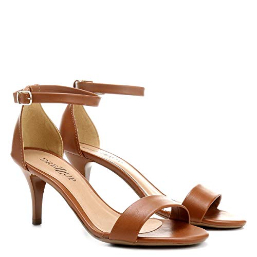 Sandália Drezzup Salto Fino Feminina - Caramelo - 38