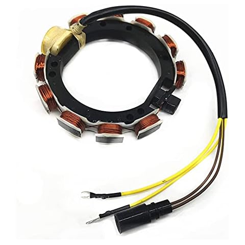 MOTOCEO Stator For Johnson Evinrude Outboard 9Amp 173-3536 583340 583536 763767 65 80 85 88 90 100 112 115HP 1988-1998 2Stroke 4/8Cylinder Cross Flow Cover