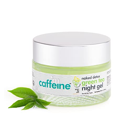 mCaffeine Night Cream Gel for Reducing Fine Lines & Wrinkles | For Women & Men with Green Tea, Vitamin C & Hyaluronic Acid | All Skin Types | Gel Based – 50ml