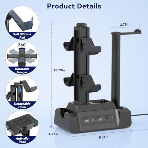Station de charge KDD multi-appareils avec support casque et contrôleur pour bureau - 6