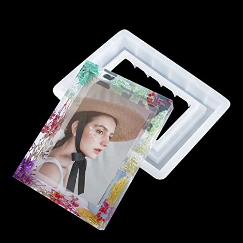 iSuperb Photo Frame Mold Epoxy Resin Silicone Mold Rectangle Resin Casting Mold for DIY Making Picture Frame Crafts Decorations