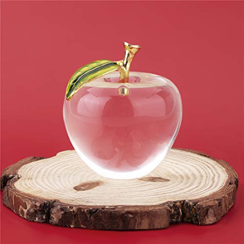 H&D HYALINE & DORA Crystal Apple Paperweight Ornament,Glass Fruit Collectible Figurine with Gift Box - Image 2