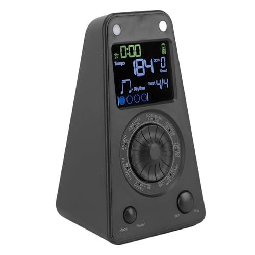 Fockety ピアノ、ギター、バイオリン、2A?6Aチューニングレンジスピーカーを使用した2Aから6Aチューニングレンジのデジタルメトロノーム、ビートトーンに10個組み込まれ、音楽用のリズム調整可能なポータブルメトロノーム (黒)