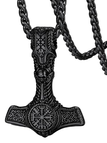 FaithHeart Colgante Vikingo Hombre Vegvisir Collar Vikingo Acero Inoxidable 316L Joyería Germánica Noruega Amuleto Protección Compás Brújula