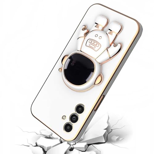 Image of for Samsung Galaxy S25 Plus Case Cute 3D Astronaut Stand Design Camera Protection Shockproof Soft Back Cover for Samsung Galaxy S25 Plus (White)