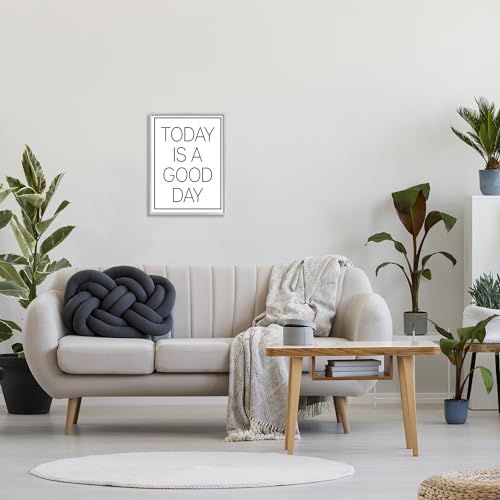 Image of Minimal Good Day Phrase, 16 x 20 Inch Framed Giclee Print | Stupell Industries . By Lil' Rue . Ready to hang . Positive home accent . Made in USA