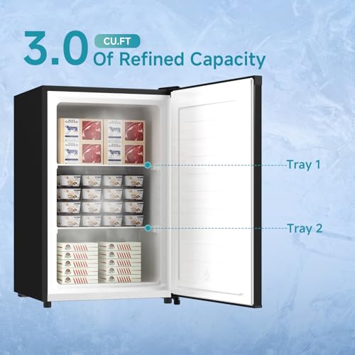 image for BANGSON 3.0 Cu.ft Compact Upright Freezer, Energy-Saving Mini Freezer 