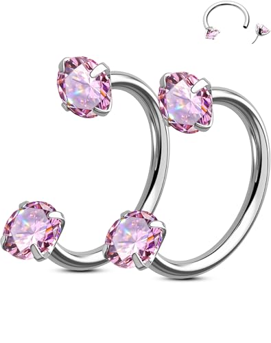 OUFER Body Piercing 2pcs 316L Surgical Steel Horseshoe Nose Rings...