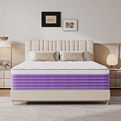 Mroreom Queen Size Mattress 12 Inch Hybrid Mattress Firm Memory Foam with Pocket Springs for Back Support Cooling Gel Motion Isolation CertiPUR-US Certified Mattress in a Box