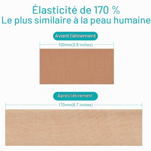 PHYTOP Beige Bande Kinésiologie 5cm x 5m - K Tape Professionnel Soulagement Douleur & Soutien Musculaire - Rouleau Non Découpé – vue 4