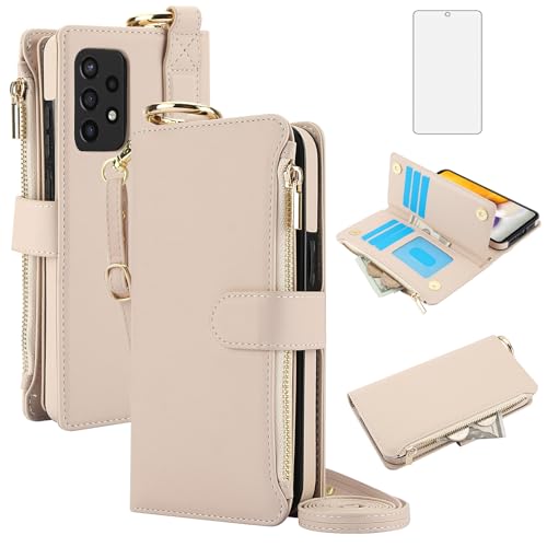 Étui portefeuille Samsung Note 20 Ultra 5G Asuwish avec fermeture éclair et protège-écran