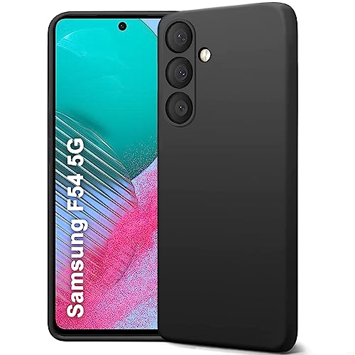 Image of TheGiftKart Liquid Silicone Back Cover Case for Samsung Galaxy F54 5G | Soft Micro-Fibre Lining Inside | Camera & Screen Protection | Shockproof Back Cover Case for Samsung F54 5G (Silicone, Black)