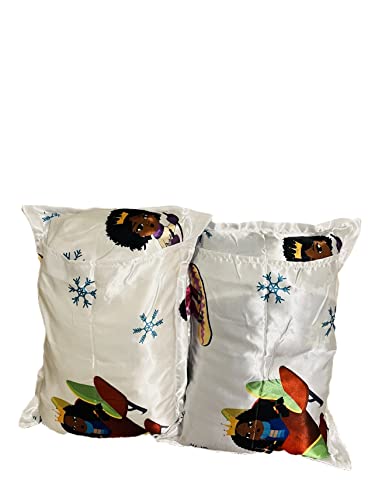 Image of Satin Crib Fitted Sheet for Baby Girls,Boys, Toddler Bed, daybed to retain Hair Moisture Size (Ice Princess, Toddler Pillowcase13 x 18 inches)