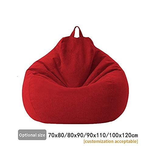 Kodeng Large Small Lazy Sofas Cover Chairs Without Filler Linen Cloth Lounger Seat Bean Bag Pouf Puff Couch Tatami Living Room Beanbags (70X80Cm) #TOP5