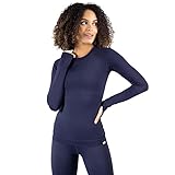 SMILODOX Damen Longsleeve Lorie - Shaped Fit Langarm Oberteil mit Rundhals, Größe:S, Color:Dunkelblau
