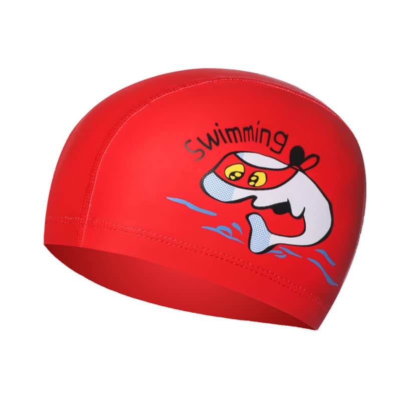El Regalo Waterproof Swim Cap for Kids Boys Girls, Cute Cartoon PU/Silicone No-Slip Swimming Bathing Cap for Children Long Short Hair, Non-Toxic,Flexible Swim Caps Hat (Fish Red) (B0C534J6MP) Amazon Price History, Amazon Price Tracker