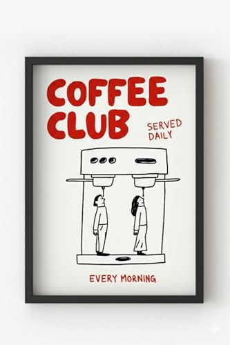 Siyah Ahşap Çerçeveli Coffee Club Poster – Kahve Temalı Tablo Ev Dekoru Siyah Çerçeveli 10 x 15