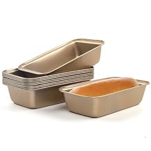 Bread Loaf Pan,10 Pack Nonstick Loaf Baking Pan 9.5 x 5 Inch Loaf Pan Homemade Bread Pan,long-lasting Baking Tin for Homemade Bread, Brownies & Pound Cakes - Kitchen Essential, Easy Release Gold