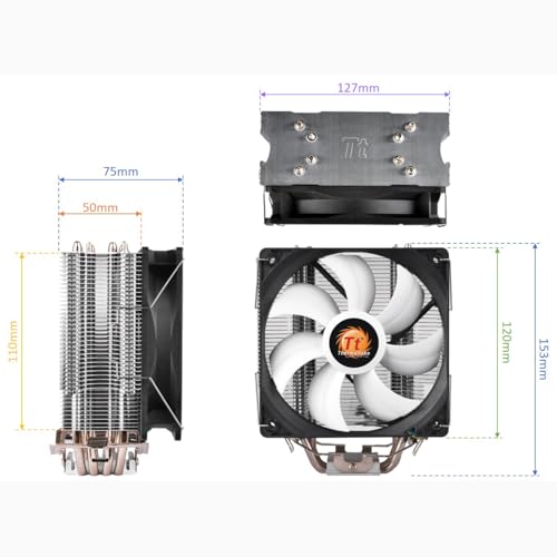 Image of Thermaltake Contac Silent 12 150W Intel /AMD (AM4) Support 120mm PWM CPU Cooler CL-P039-AL12BL-