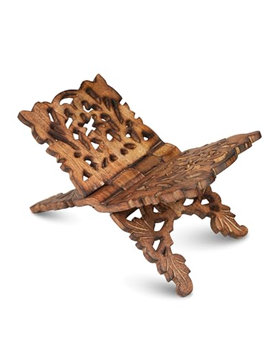 Urban Home Decor Prayer Book Holder Stand Unique Holidays Gift Rehal/Rehal Handmade Wooden Carved Prayer Book Holder Book Holder for Quran, Geeta, Bible Book Reading Stand, 13.5"X6.75"X0.75"