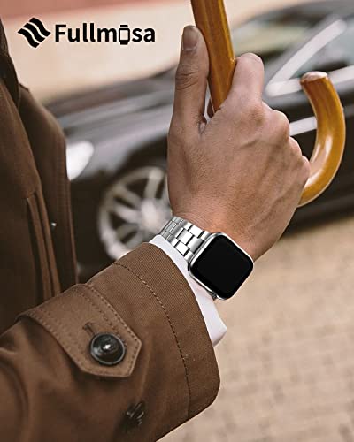 Fullmosa No Tools Needed Compatible Apple Watch Band 49/45/41/44/40/42/38Mm, Upgraded Version Metal Iwatch Band With Case For Apple Watch Series 8/7/6/5/4/3/2/1/Se/Se2/Ultra,49Mm 45Mm 44Mm 42Mm Silver #TOP3