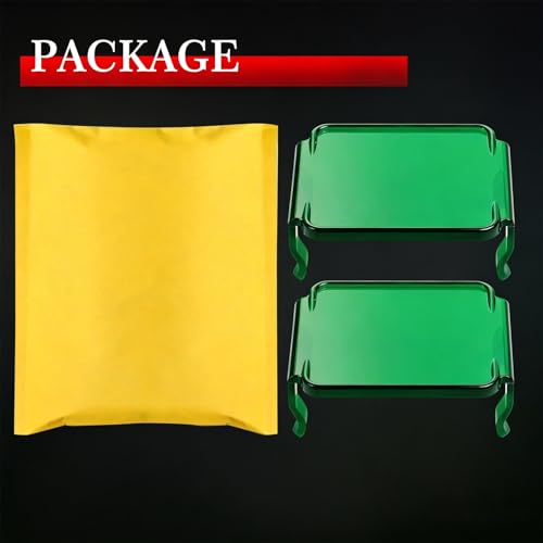 Image of Green Pod Light Covers, AKD Part 2Pcs 3x3 Inch Square LED Pods Cover Green LED Light Bars Covers 3x3 Cube Lights Cover
