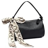 Eslcorri Genuine Leather Crossbody Bags for Women - Mini Top Handle Handbag Small Elegant Designer Shoulder Barrel Shape Purse for Party Dating Event, Great Gift for Ladies Wife -Black