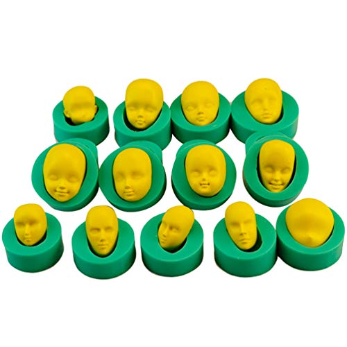 JEELINBORE 3D Molde de Silicona para repostería moldes con Formas Pastel de Fondant Molde para decoración de Torta (Cara, 13pcs) Cover