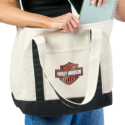 Northwest Harley-Davidson Canvas Tote Bag, Classic Motorcycle Carryall for Everyday Use, Classic Logo