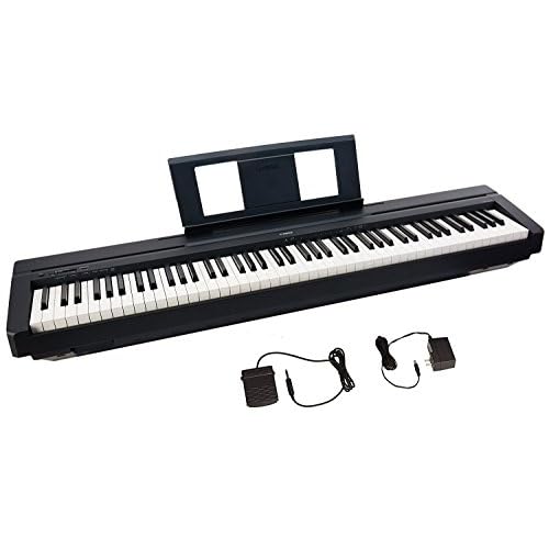 Yamaha P45 88-Key Weighted Action Digital Piano with Sustain Pedal and Power Supply, Standard, Black
