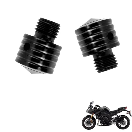 generisch 2PCS motorrad spiegel blindstopfen kompatibel mit Yamaha FZ8 Fazer,staubdicht tuning zubehör(black)