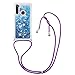 Produktbild Nadoli Handykette Hülle für Xiaomi Redmi Note 8,Durchsichtig Glitzer Treibsand Flüssigkeit Silikon Handykordel Necklace Schutzhülle Handyhülle mit Umhängeband