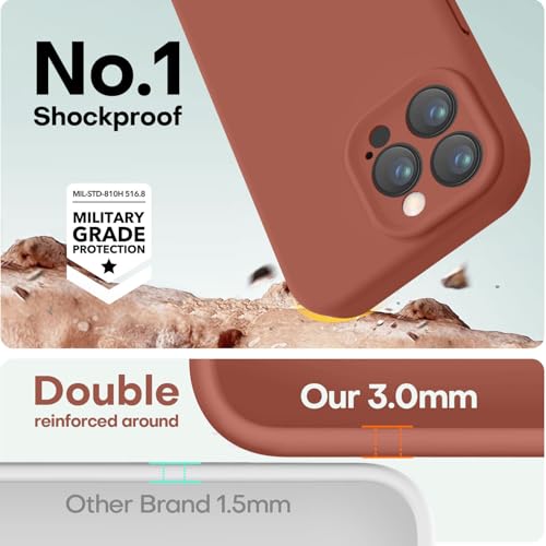 Image of LOVE 3000 Designed for iPhone 14 Pro Max Case, Premium Silicone with [Soft Anti-Scratch Microfiber Lining] Shockproof Protective Phone Case for Men Women Girls 6.7 inch, Caramel