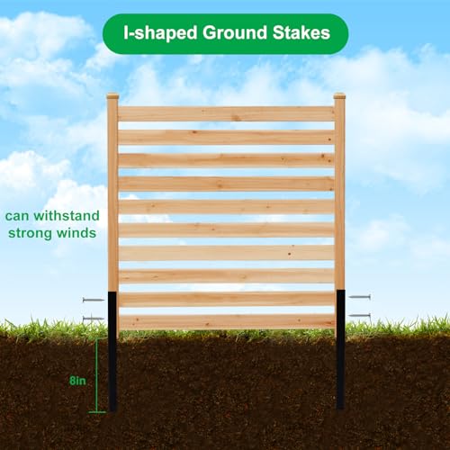 Privacy Fence Screen Outdoor, 3 Panels Wood Air Conditioner Fence for Outside Units, Pool Equipment Trash Can Enclosure 38" W x 43" H