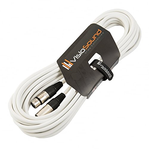 VisioSound Male to Female XLR Mic Lead/Balanced Microphone/Mic Patch Cable / 7 Colours 10m White