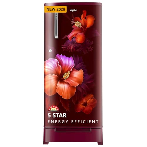 Image of Whirlpool 184 L 5 Star Direct-Cool Single Door Refrigerator with Intellisense Inverter Compressor (205 WDE ROY 5S Inv WINE SPRING-Y, Red, 2026 Model)