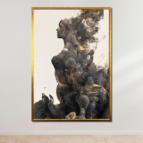 Fresque abstraite de déesse Femme de fumée tableau sur toile haut de gamme 30x40