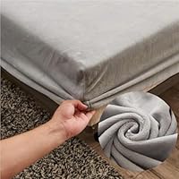 Sábana Bajera Ajustable de Franela 90x200 cm- Highdi Gris Claro
