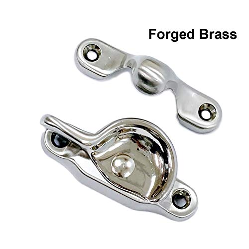 QCAA Forged Brass Sash Lock in Solid Brass, CTC 2", Satin Nickel Brushed US15, 1 Pack, 1pack - Image 2